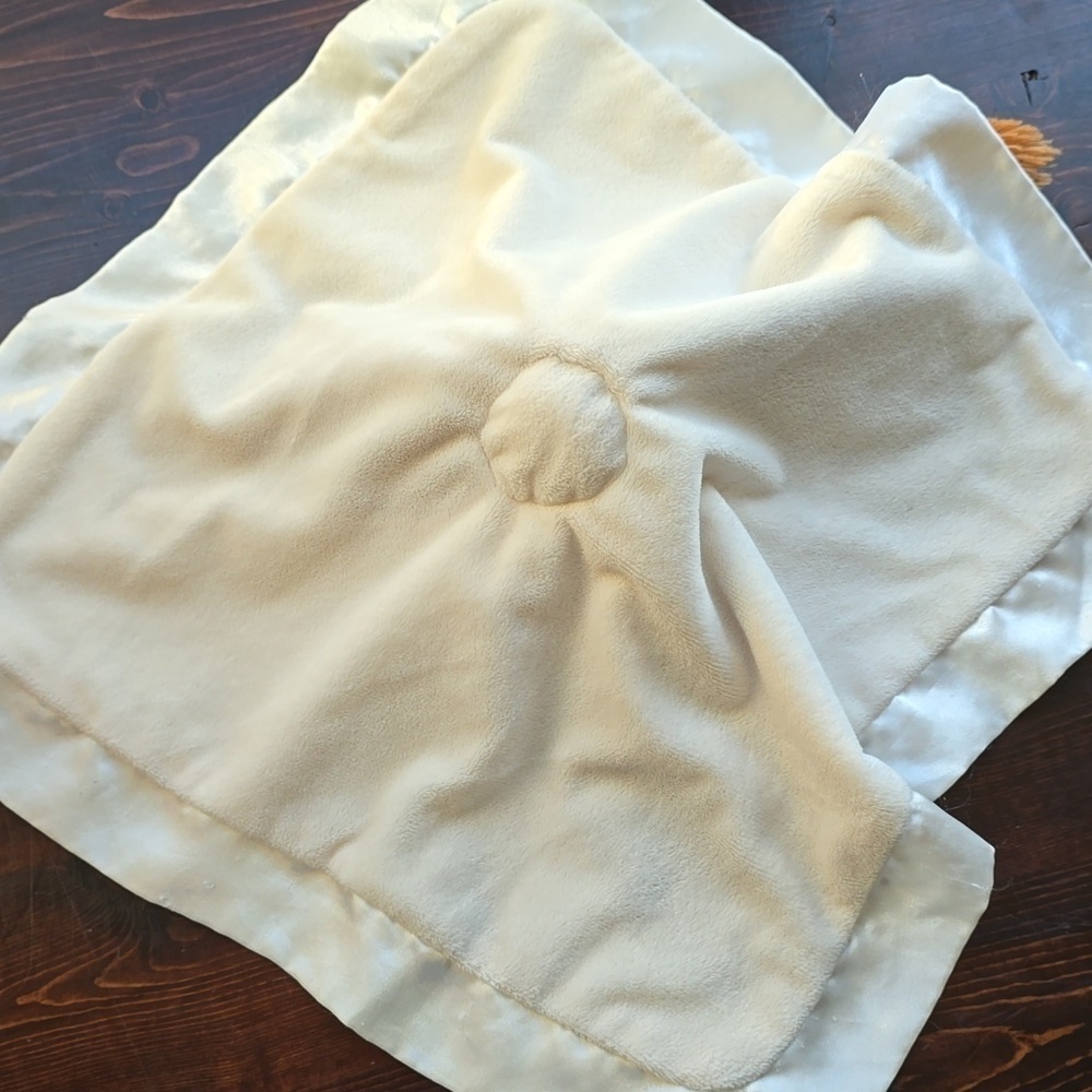 Horse Security Blanket Lovey Soft Plush Brown White Cream Satin Trim Baby Toy - Picture 5 of 5
